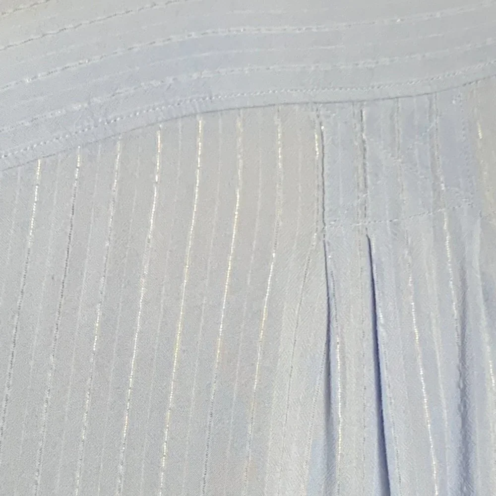 Donna Karan‎ Sleepwear Striped Button-Down Night Shirt-Dress Sz S Blue #129G